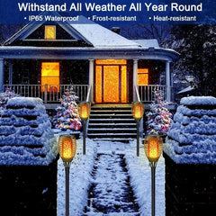 4 Pack Solar Lights Outdoor Solar 12 Led Torch Flickering Flame Lights