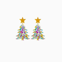 Christmas Tree Acrylic Dangle Earrings