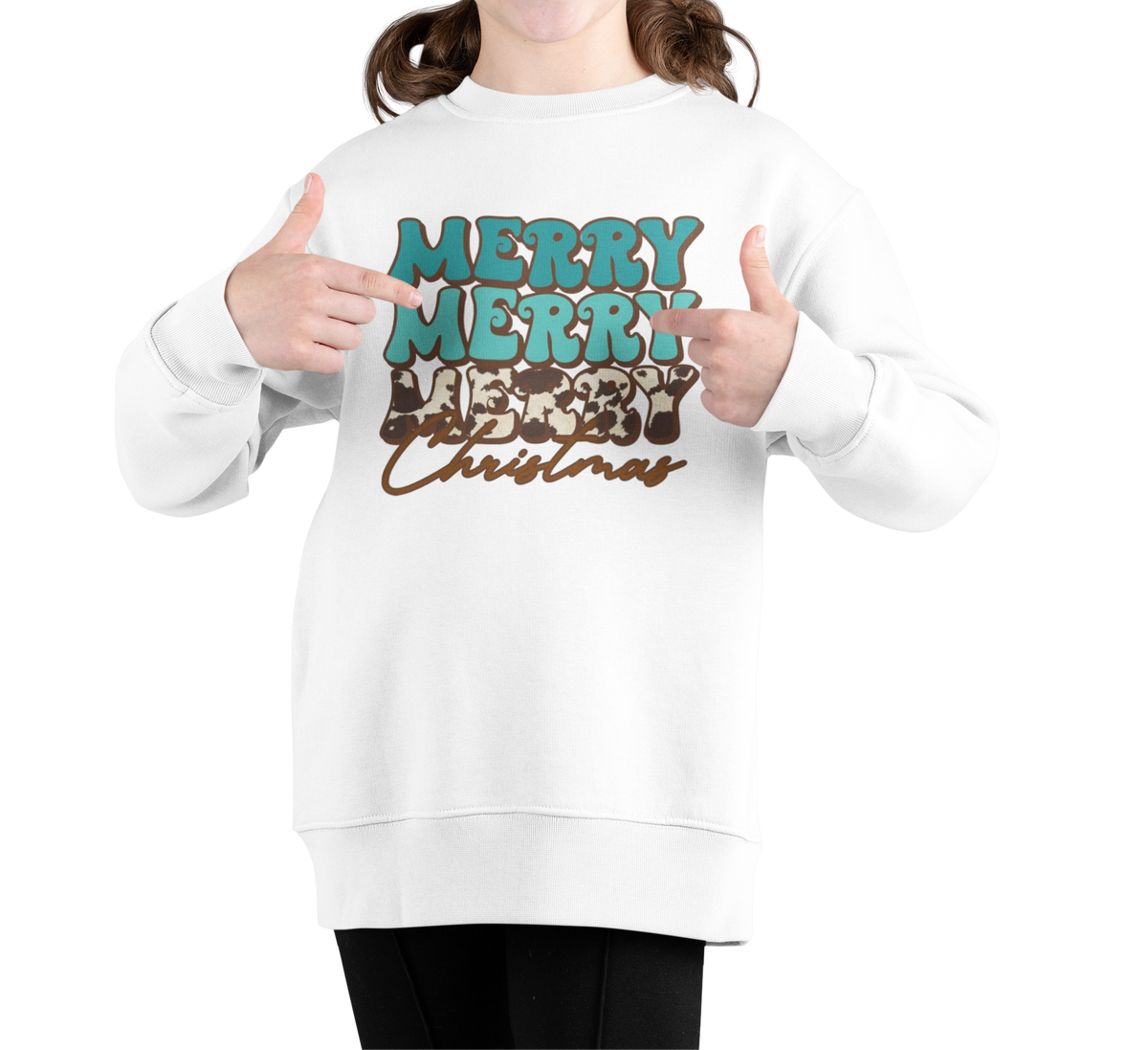 Merry & Bright Sweater Printed Christmas design  Sweater  || Women Girls Cute Tinsel Time Sweater