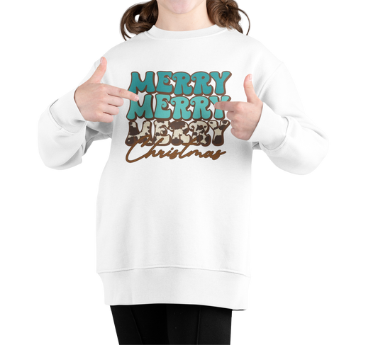 Merry & Bright Sweater Printed Christmas design  Sweater  || Women Girls Cute Tinsel Time Sweater