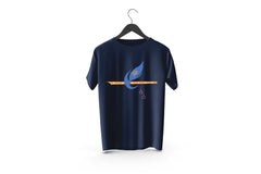 Peacock Feathers Printed Patch Designed T-Shirt | Janmashtami Special Printed T-Shirt | Religious Printed Design T-Shirt