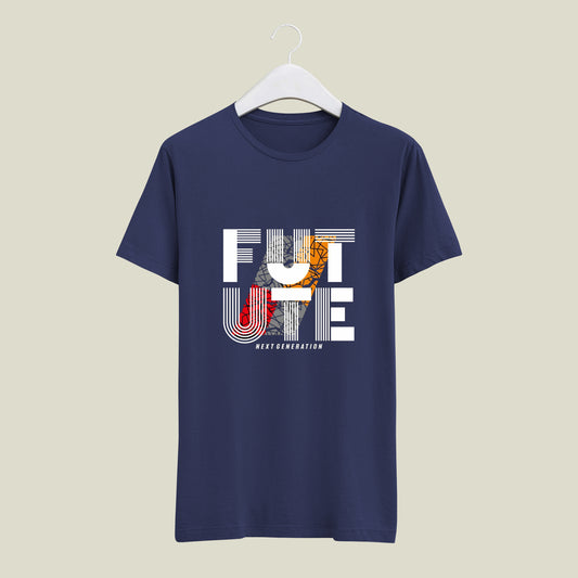 Future Printed Design Summer Cotton Men's T-shirt