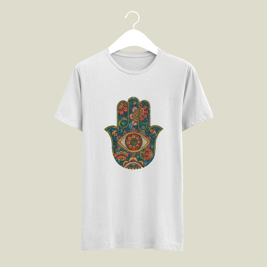 Spiritual India Patch Design Printed T-Shirt | Cotton, Casual & Summer Indian Culture T-Shirt