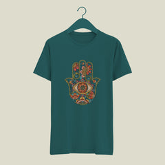 Spiritual India Patch Design Printed T-Shirt | Cotton, Casual & Summer Indian Culture T-Shirt