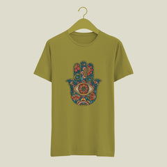 Spiritual India Patch Design Printed T-Shirt | Cotton, Casual & Summer Indian Culture T-Shirt