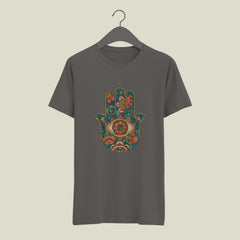 Hamsa Hand Patch Work T-shirt | Meditation, Peace, Spiritual Design Printed T-shirt