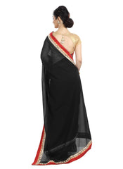 Generic Women's Chiffon Saree (Black, 5-6 Mtrs)