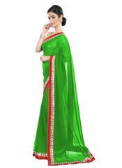 Generic Women's Chiffon Saree (Green, 5-6 Mtrs)