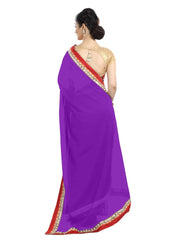 Generic Women's Chiffon Saree (Purple, 5-6 Mtrs)