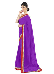 Generic Women's Chiffon Saree (Purple, 5-6 Mtrs)