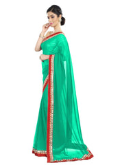 Generic Women's Chiffon Saree (Sea Green, 5-6
