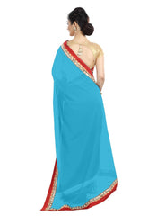 Generic Women's Chiffon Saree (Sky, 5-6 Mtrs)