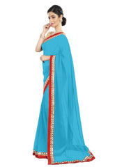 Generic Women's Chiffon Saree (Sky, 5-6 Mtrs)