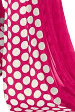 Georgette Digital Saree With Blouse-Dark Pink