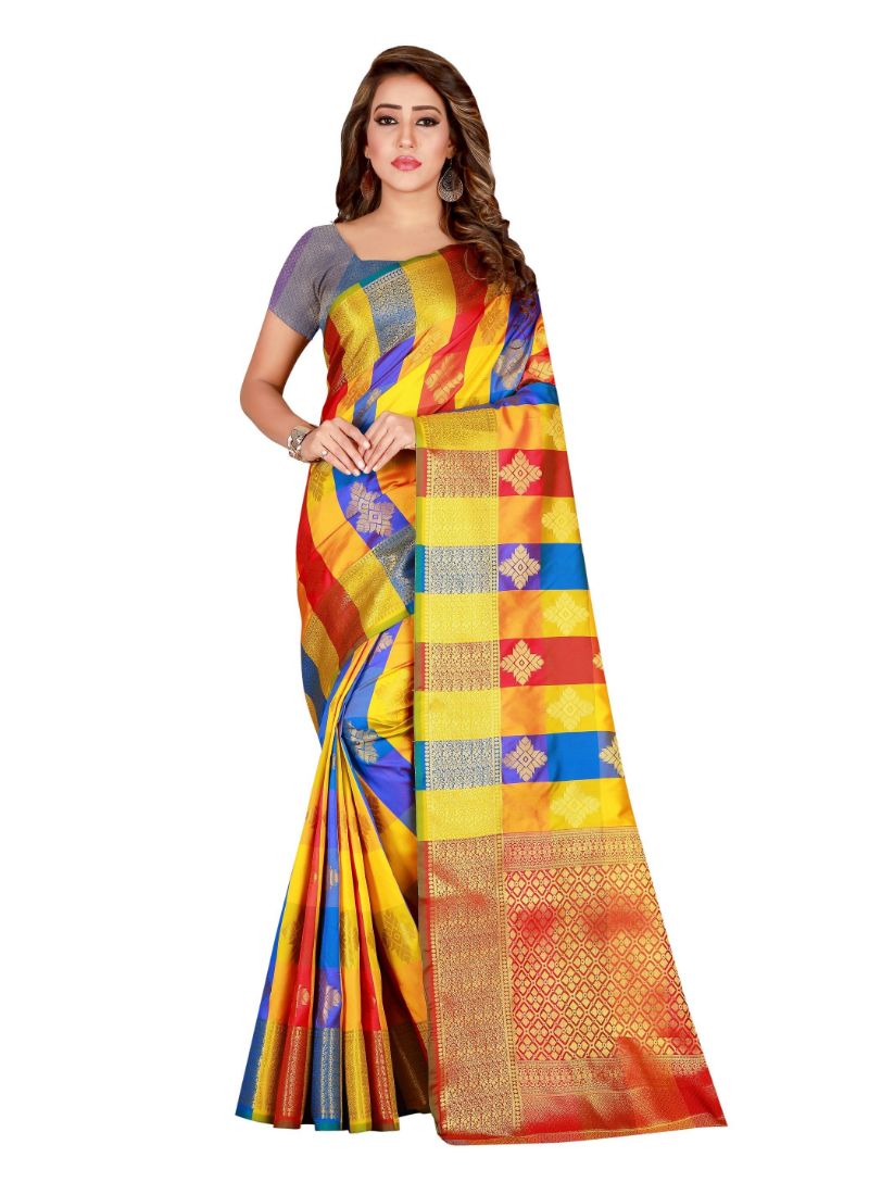 Generic Women's Banarasi silk Saree with Blouse