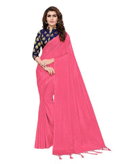 Generic Women's Zoya Silk Saree (Peach, 5-6 Mtrs)