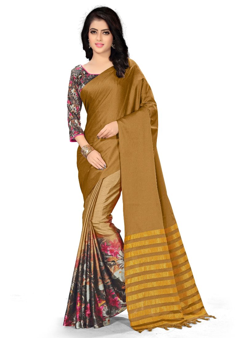 Generic Women's Handloom Cotton Soft Silk Saree