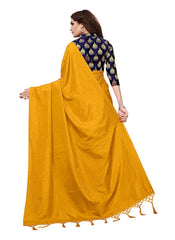 Generic Women's Zoya Silk Saree (Mustard, 5-6