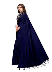 Generic Women's Zoya Silk Saree (Navy Blue, 5-6