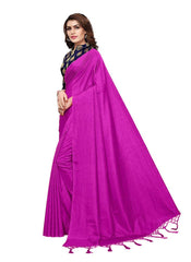 Generic Women's Zoya Silk Saree (Pink, 5-6 Mtrs)