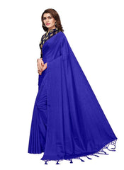 Generic Women's Zoya Silk Saree (Royal Blue, 5-6