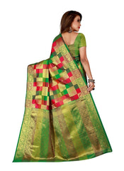 Generic Women's Sana Silk Saree with Blouse