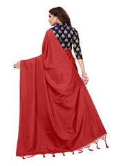 Generic Women's Zoya Silk Saree (Red, 5-6 Mtrs)