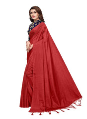 Generic Women's Zoya Silk Saree (Red, 5-6 Mtrs)