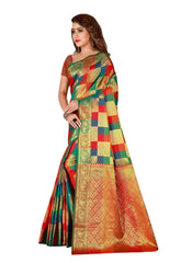 Generic Women's Sana Silk Saree with Blouse