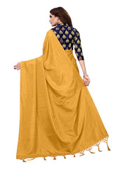 Generic Women's Zoya Silk Saree (Yellow, 5-6 Mtrs)