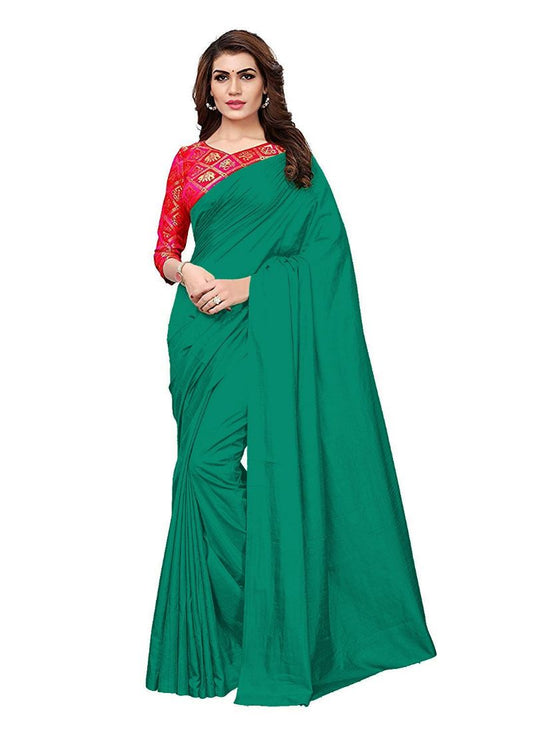 Generic Women's Zoya Silk Saree (Green, 5-6 Mtrs)