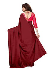 Generic Women's Zoya Silk Saree (Maroon, 5-6 Mtrs)