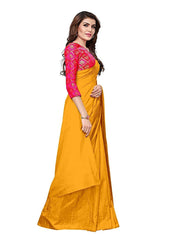 Generic Women's Zoya Silk Saree (Mustard, 5-6