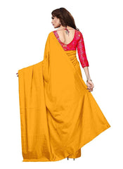 Generic Women's Zoya Silk Saree (Mustard, 5-6