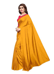 Generic Women's Zoya Silk Saree (Mustard, 5-6