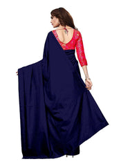 Generic Women's Zoya Silk Saree (Navy Blue, 5-6