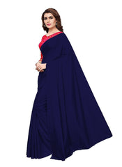 Generic Women's Zoya Silk Saree (Navy Blue, 5-6