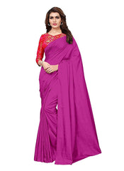 Generic Women's Zoya Silk Saree (Pink, 5-6 Mtrs)