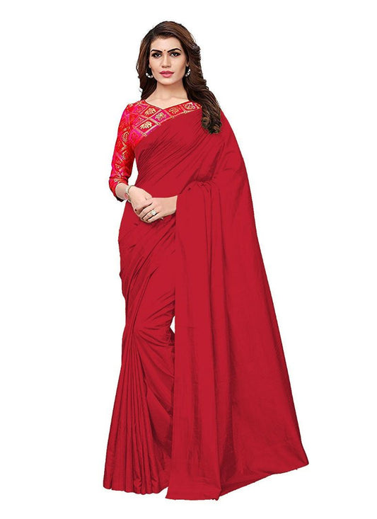 Generic Women's Zoya Silk Saree (Red, 5-6 Mtrs)