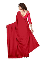 Generic Women's Zoya Silk Saree (Red, 5-6 Mtrs)