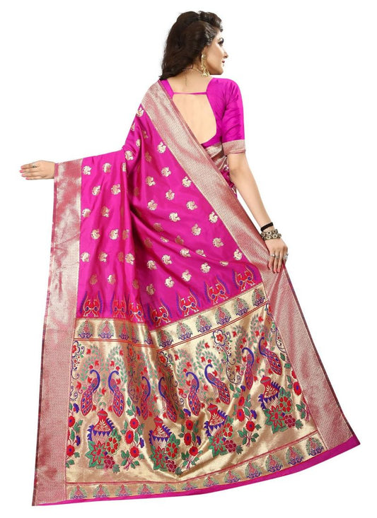 Generic Women's Jacquard Art silk Saree with