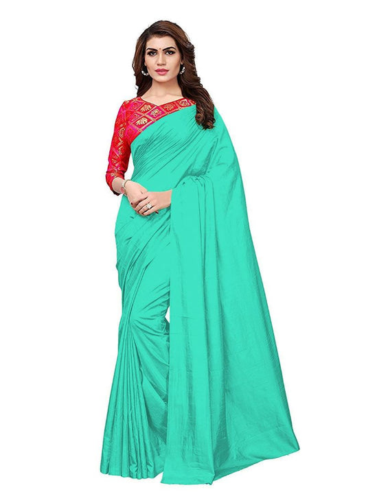 Generic Women's Zoya Silk Saree (Sea Green, 5-6