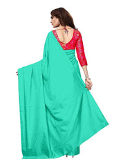 Generic Women's Zoya Silk Saree (Sea Green, 5-6