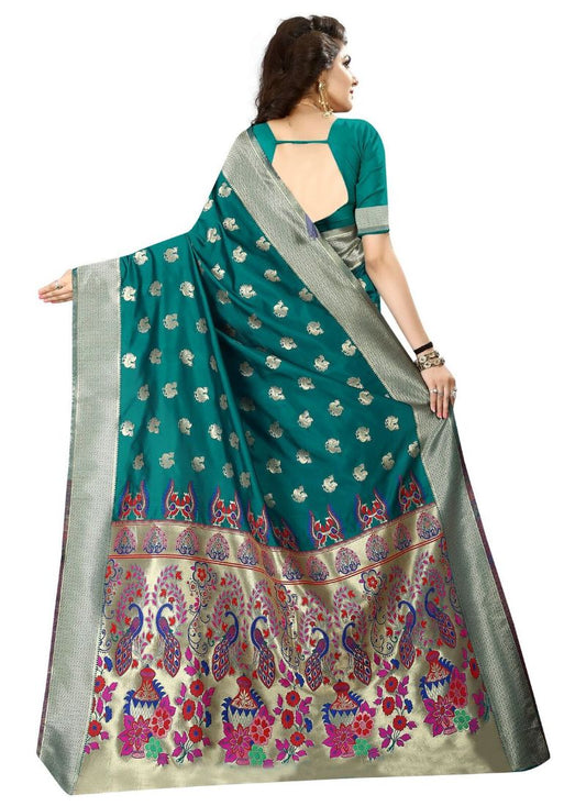 Generic Women's Jacquard Art silk Saree with