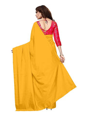 Generic Women's Zoya Silk Saree (Yellow, 5-6 Mtrs)