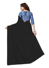 Generic Women's Zoya Silk Saree (Black, 5-6 Mtrs)
