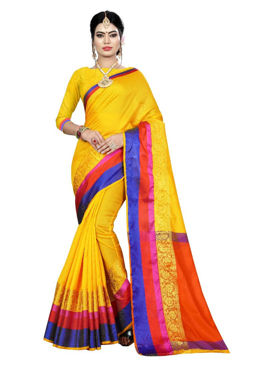 Generic Women's Silk Blend Saree with Blouse