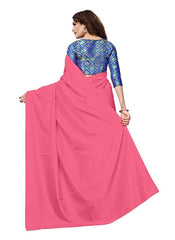 Generic Women's Zoya Silk Saree (Peach, 5-6 Mtrs)