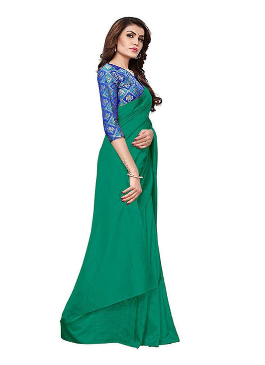 Generic Women's Zoya Silk Saree (Green, 5-6 Mtrs)