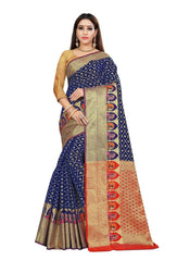 Generic Women's Kanjivaram Silk Saree with Blouse